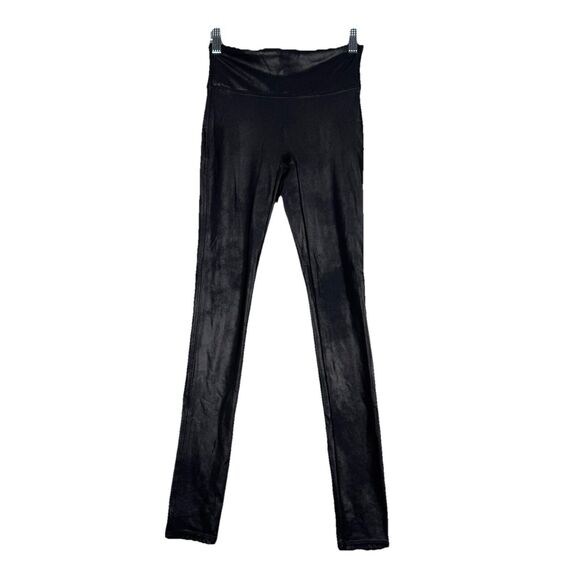 Spanx Pants Womens XS‎ Black Faux Vegan Leather Leggings Casual Rocker Punk Edgy - Picture 1 of 10